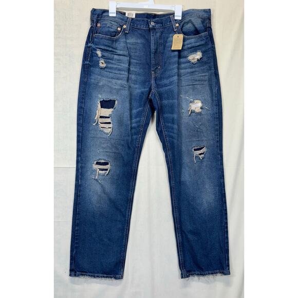 Levi’s 541 Athletic Taper Men’s Jeans Size 38x32 Relaxed Fit Ripped Style - Picture 1 of 13